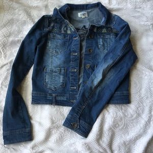 Jean Jacket with Print *never worn*
